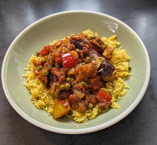Lamb Bhuna Sausage Traybake Curry